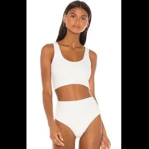 REVOLVE LPA Sybil High Waist Bikini Bottom and Crop Bikini Top Sz M